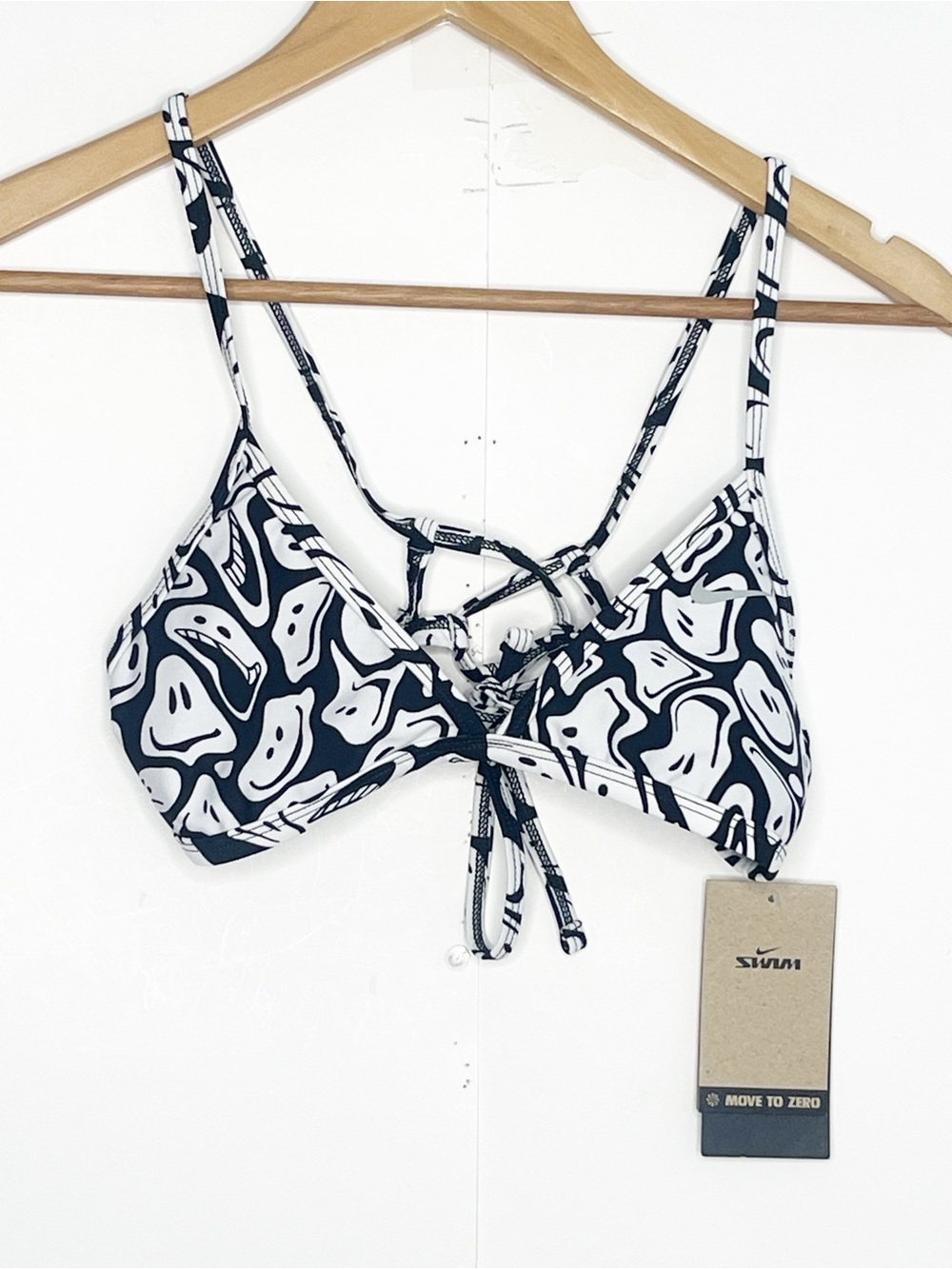 Nike Womens Hydrastrong Print Lace Up Tie Back Bikini Top Size Medium